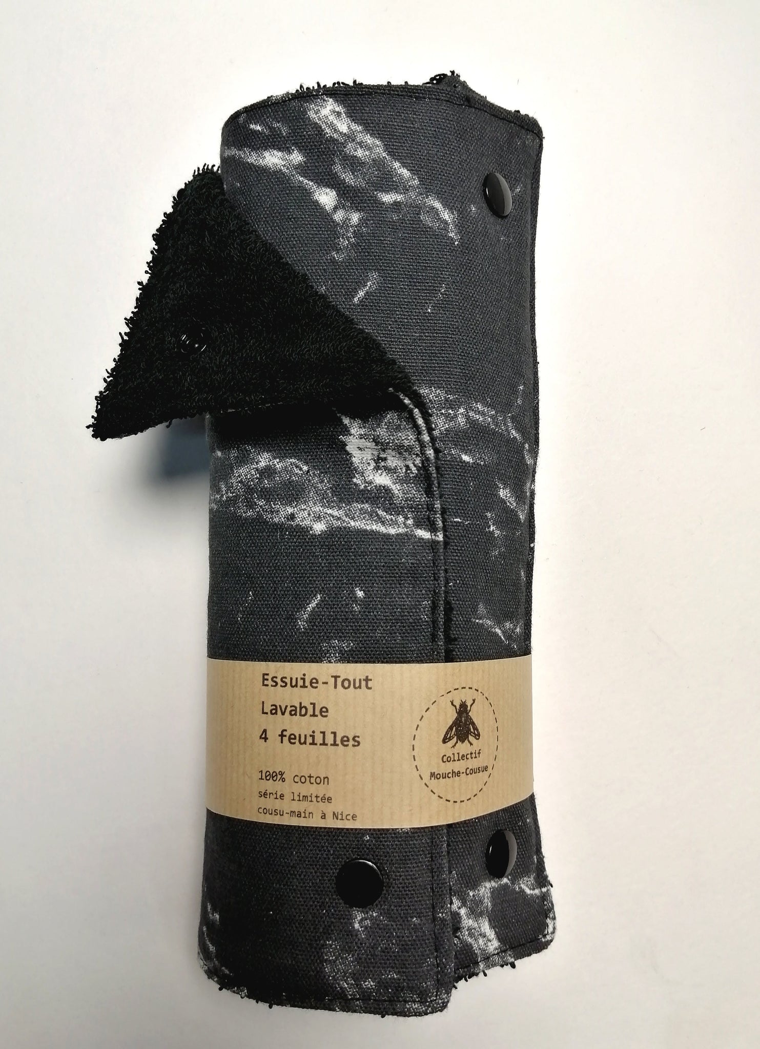 Essuie-tout lavable édition Deluxe - rouleau 4 feuilles - Black Marble Giant -