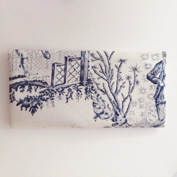 Pochette 'Perfect' Deluxe tapissier - Toile de jouy Asie - 100% upcycling